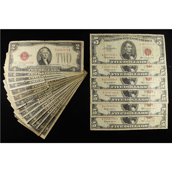 (14) $2 & (6) $5 RED SEAL NOTE