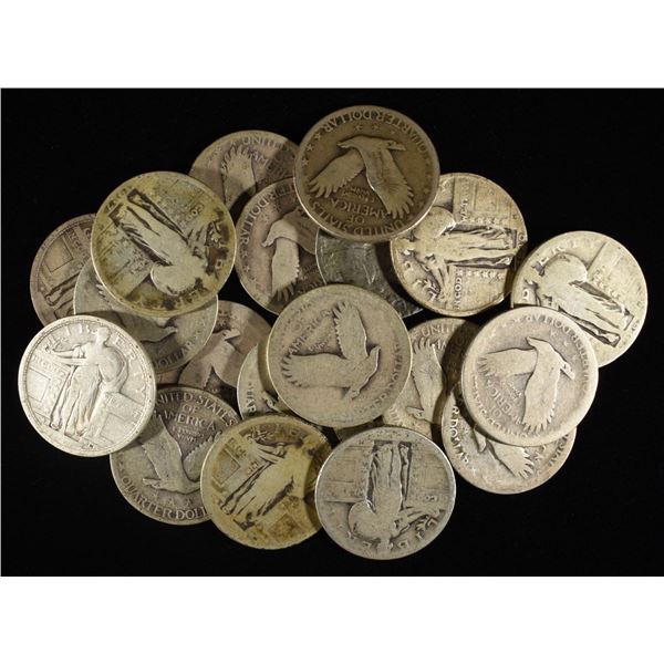 (20) 90% SILVER STANDING LIBERTY QUARTERS
