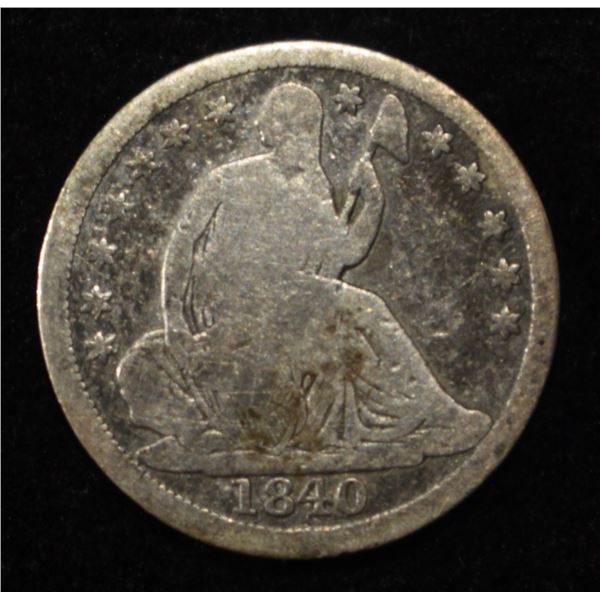 1840 LIBERTY SEATED HALF DIME VG