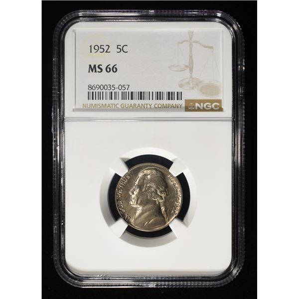 1952 JEFFERSON NICKEL NGC MS 66