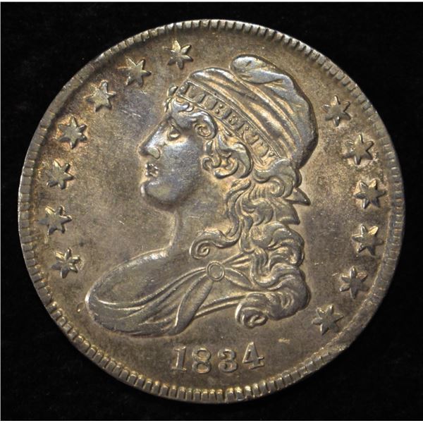 1834 CAPPED BUST HALF DOLLAR PRETTY ORIG UNC