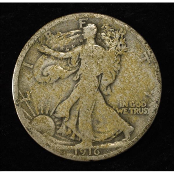 1916 WALKING LIBERTY HALF DOLLAR VG/F