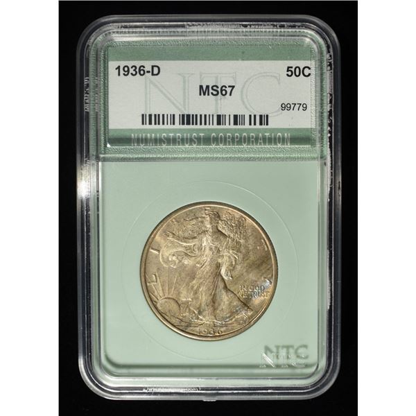 1936-D WALKING LIBERTY 50C NTC SUPERB GEM BU