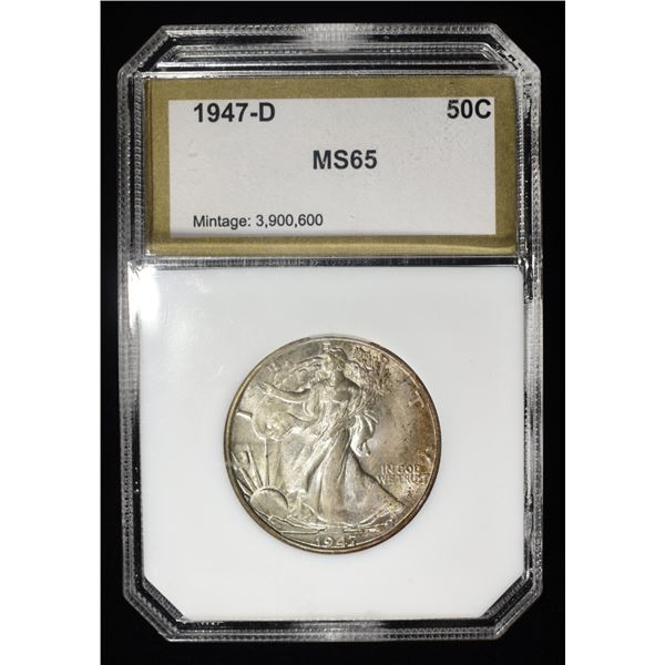 1947-D WALKING LIBERTY 50C PCI GEM BU