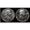 Image 1 : (2) 90% SILVER 1960 FRANKLIN HALF DOLLARS PROOF BU