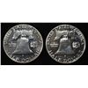 Image 2 : (2) 90% SILVER 1960 FRANKLIN HALF DOLLARS PROOF BU