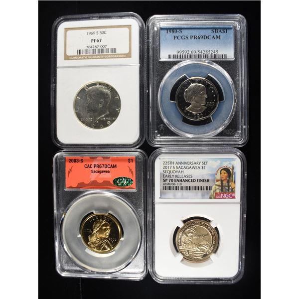 (4) GRADED COINS COLLECTORS LOT