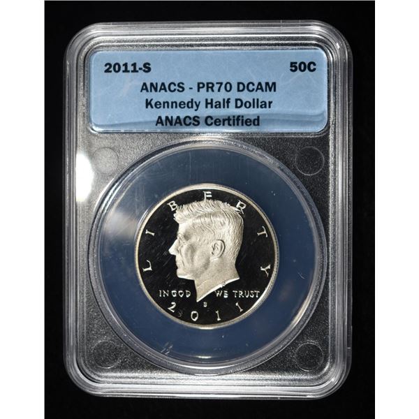 2011-S KENNEDY HALF DOLLAR ANACS PR70 DCAM