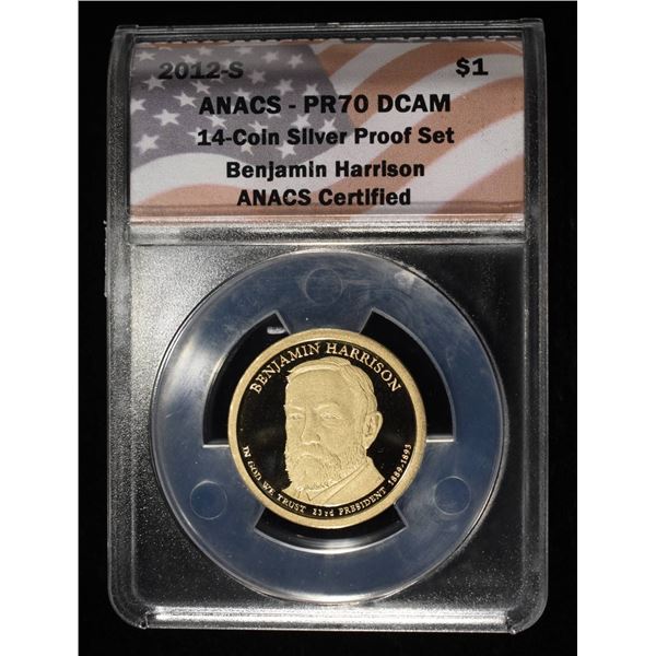 2012-S $1 BENJAMIN HARRISON ANACS PR70 DCAM