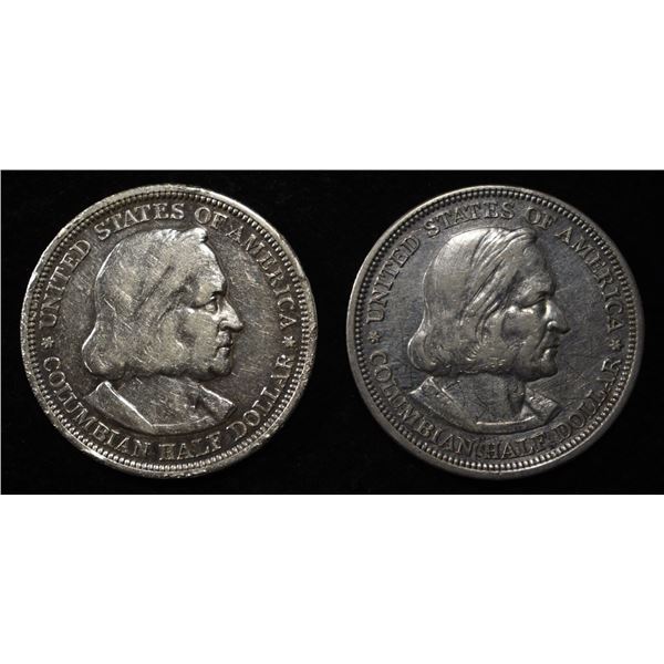 (2) 1893 COLUMBIAN EXPO HALF DOLLARS