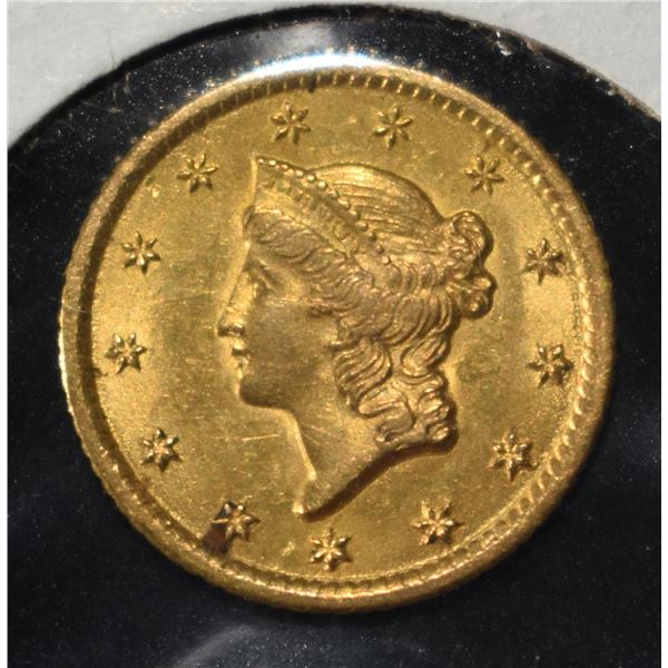 1851-O $1 GOLD TYPE1 CH ORIG UNC