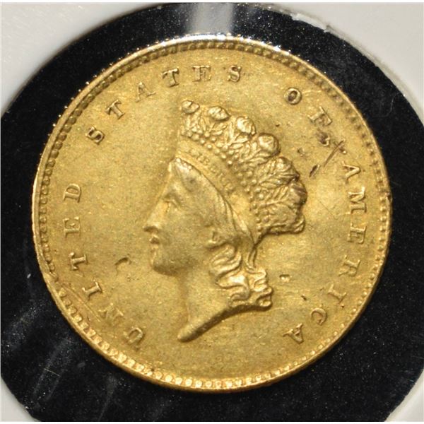1855-O $1 GOLD TYPE2 ORIG AU/UNC