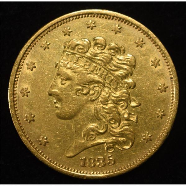 1835 $5 CLASSIC HEAD GOLD CH AU/UNC