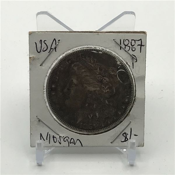 USA MORGAN SILVER DOLLAR - MINTED 1887 IN PHILADELPHIA