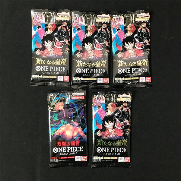 LOT OF 5 ONE PIECE JAPANESE SEALED BOOSTER PACKS