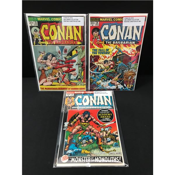 LOT OF 3 CONAN THE BARBARIAN COMICS FROM A ONE OWNER COLLECTION - MARVEL COMICS