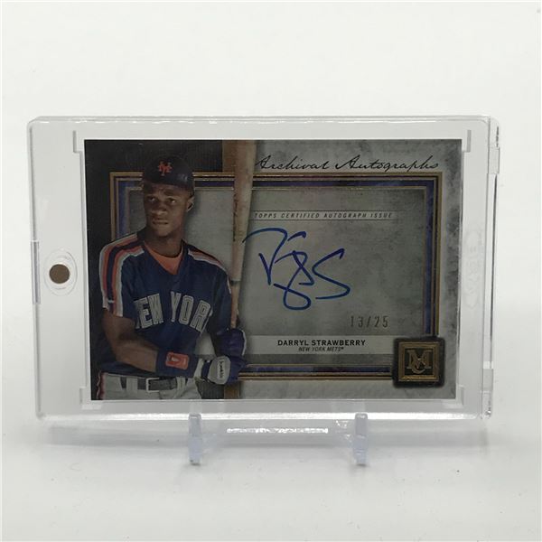2020 TOPPS MUSEUM COLLECTION BASEBALL DARRYL STRAWBERRY SIGNED TRADING CARD 13/25
