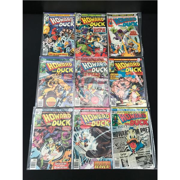 LOT OF 9 HOWARD THE DUCK COMICS #2-10 - MARVEL COMICS