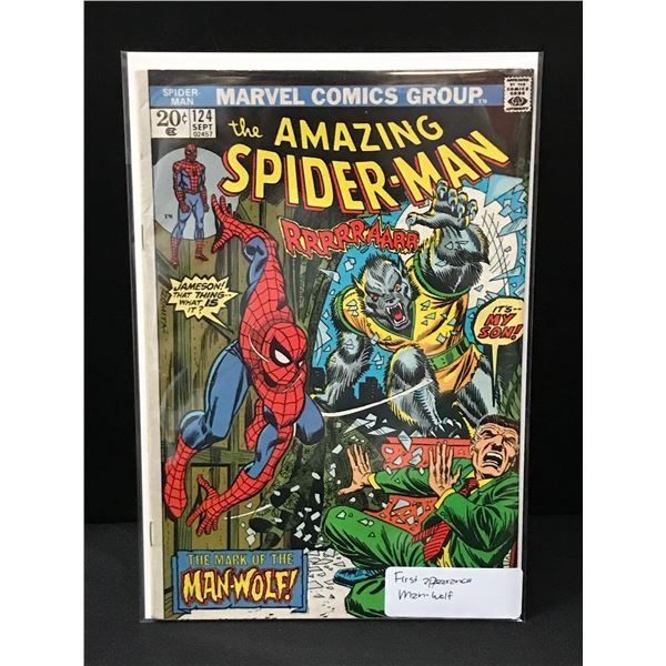 THE AMAZING SPIDERMAN #124 -1 ST APP MAN-WOLF - MARVEL COMICS