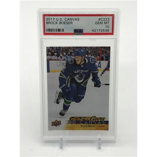 2017 UPPER DECK CANVAS BROCK BOESER YOUNG GUNS TRADING CARD - PSA GRADE 10
