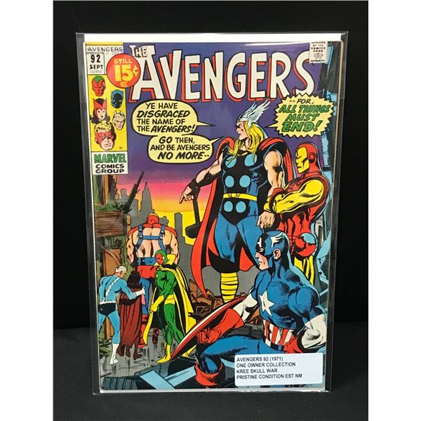THE AVENGERS #92 (1971) ONE OWNER COLLECTION - MARVEL COMICS