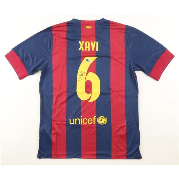XAVI SIGNED FC BARCELONA JERSEY - BECKETT COA
