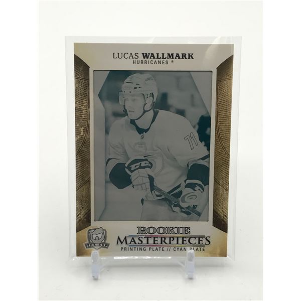 20117-18 UPPER DECK THE CUP HOCKEY ROOKIE MASTERPIECES LUCAS WALLMARK CYAN PRINTING PLATE 1/1