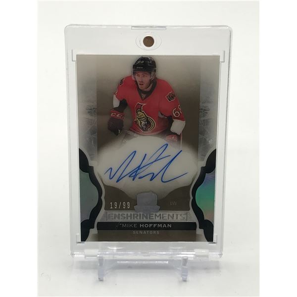 2016-17 UPPER DECK THE CUP HOCKEY MIKE HOFFMAN SIGNED TRADING CARD 19/99