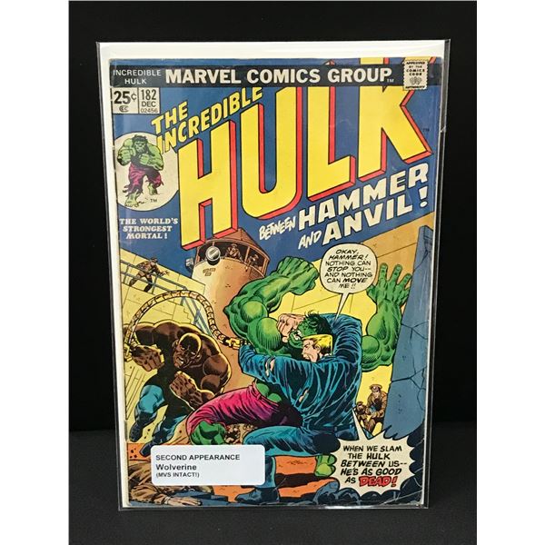 THE INCREDIBLE HULK #182 2ND APP WOLVERINE MVS INTACT - MARVEL COMICS