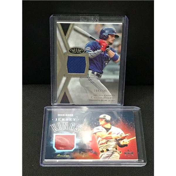 LOT OF 2 MLB PATCH TRADING CARDS - CAVAN BIGGIO & CRAIG BIGGIO