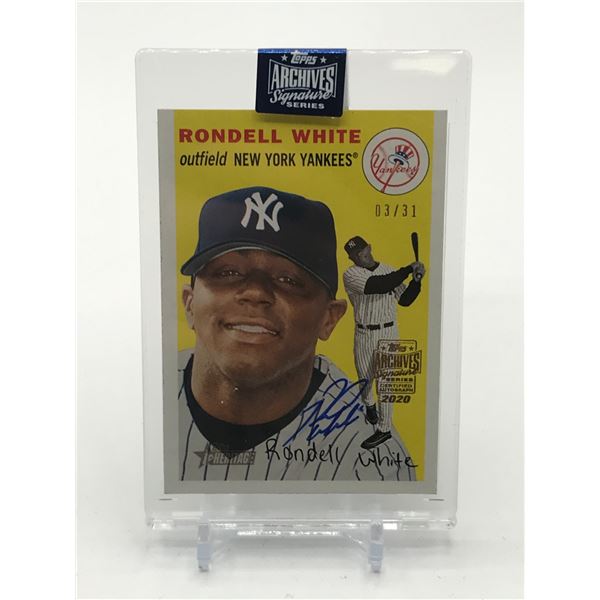 TOPPS ARCHIVE SIGNATURE SERIES RONDELL WHITE SIGNED TRADING CARD 03/31