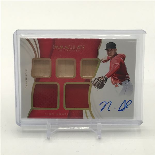 2019 PANINI IMMACULATE COLLECTION BASEBALL NICK SENZEL SIGNED PATCH TRADING CARD