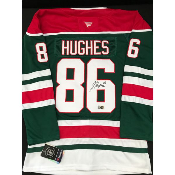 JACK HUGHES SIGNED NEW JERSEY DEVILS CISTOM JERSEY - ELITE SPORTS COA