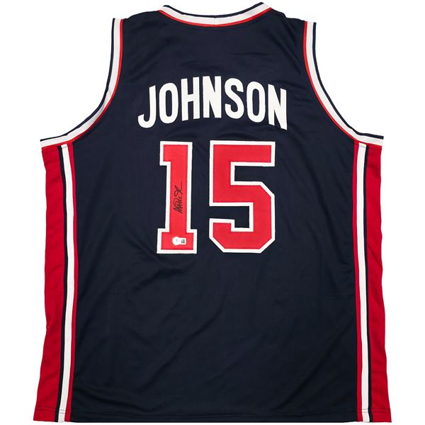 MAGIC JOHNSON SIGNED TEAM USA JERSEY - BECKETT COA
