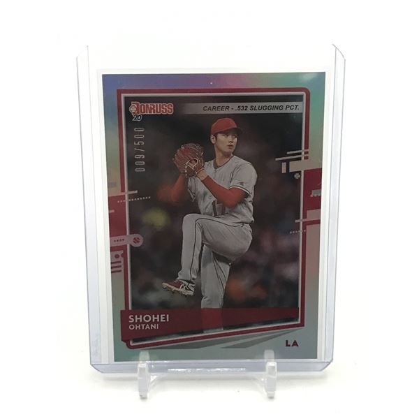 2020 PANINI DONRUSS BASEBALL SHOHEI OHTANI TRADING CARD 009/500