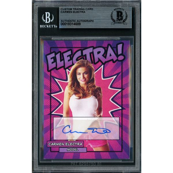 CARMEN ELECTRA SIGNED CUSTOM TRADIND CARD - BECKETT ENCAPSULATED