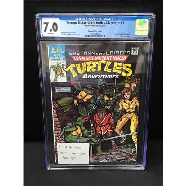 TEENAGE MUTANT NINJA TURTLES ADVENTURES #1 BY ARCHIE PUBLICATIONS - CGC GRADE 7