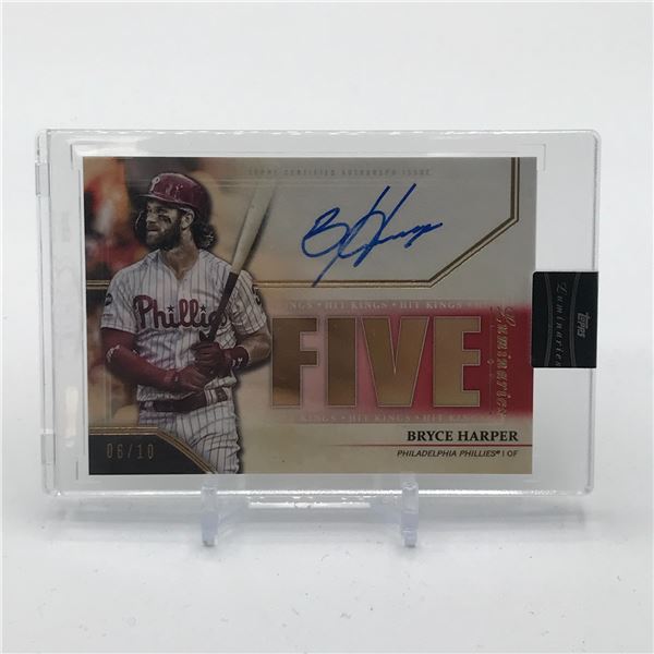 2020 TOPPS LUMINARIES BASEBALL BRYCE HARPER SIGNED HIT KINGS TRADING CARD 06/10