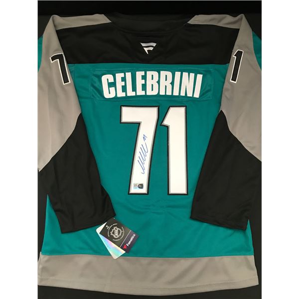 MACKLIN CELEBRINI SIGNED SAN JOSE SHARKS CUSTOM JERSEY - ELITE SPORTS COA