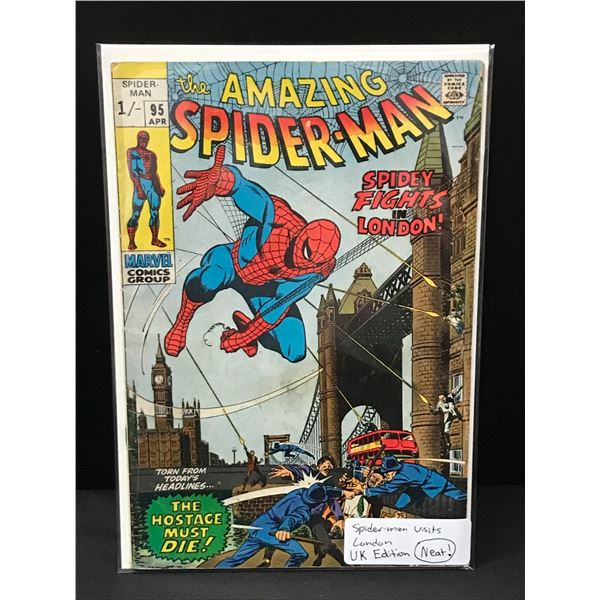 THE AMAZING SPIDERMAN #95 SPIDERMAN VISITS LONDON (UK EDITION) - MARVEL COMICS