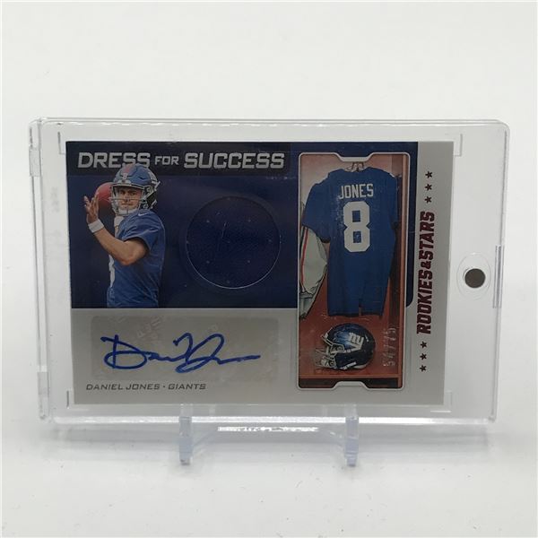 2019 PANINI ROOKIES AND STARS FOOTBALL DANIEL JONES ROOKIE PATCH AUTO 54/75