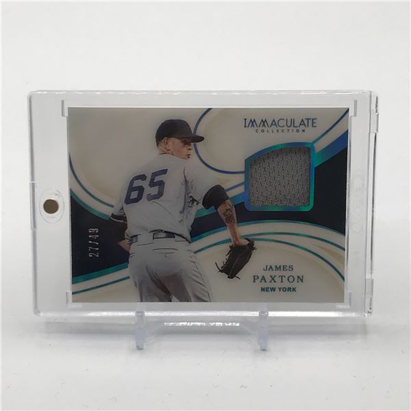 2020 PANINI IMMACULATE COLLECTION BASEBALL JAMES PAXTON GAME WORN PATCH TRADING CARD 27/49