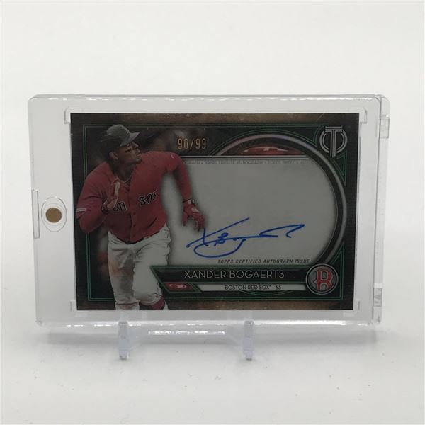 2020 TOPPS TRIBUTE BASEBALL XANDER BOGAERTS SIGNED TRADING CARD 90/99
