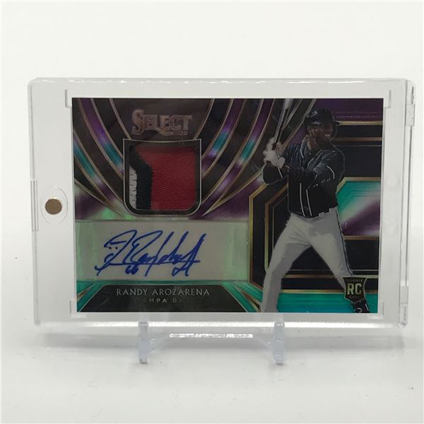 2020 PANINI SELECT BASEBALL RANDY AROZARENA SIGNED ROOKIE PATCH TRADING CARD 23/49