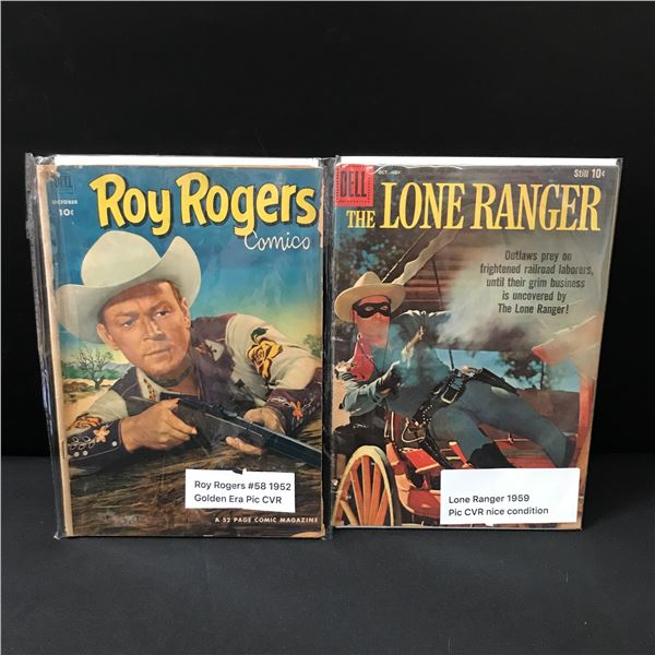 LOT OF 2 COWBOY BASED COMICS - THE LONE RANGER AND ROY ROGERS (1950'S)