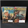 Image 1 : LOT OF 2 COWBOY BASED COMICS - THE LONE RANGER AND ROY ROGERS (1950'S)
