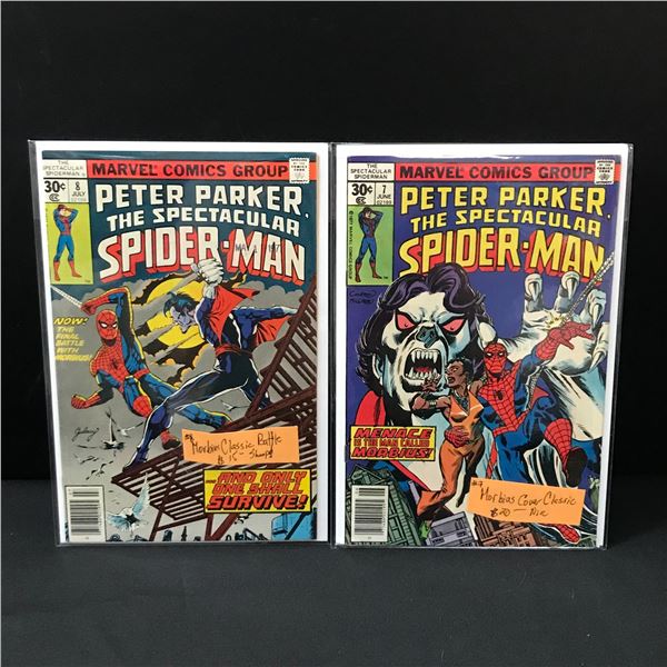 LOT OF 2 PETER PARKER THE SPECTACULAR SPIDERMAN COMICS #7-8 - MARVEL COMICS