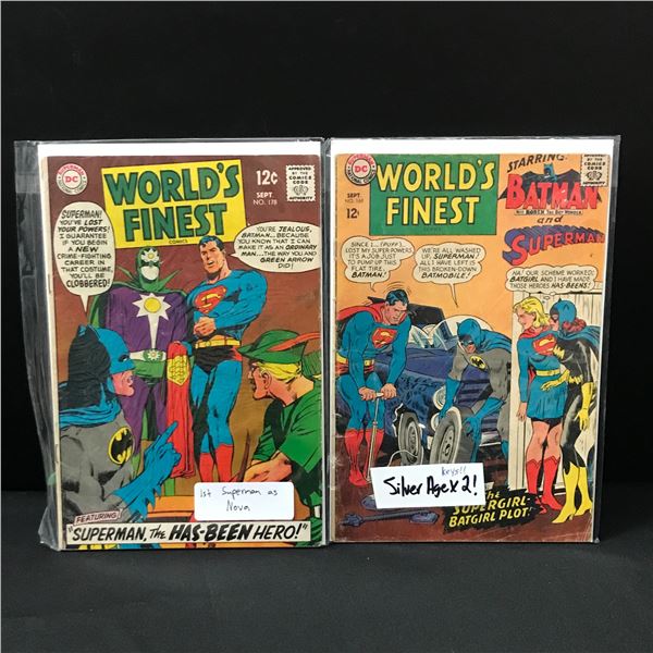 LOT OF 2 WORLD'S FINEST COMICS INCLUDING 1ST SUPERMAN AS NOVA - DC COMICS