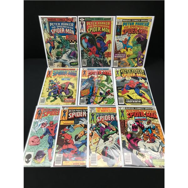 LOT OF 10 PETER PARKER THE SPECTACULAR SPIDERMAN COMICS - MARVEL COMICS