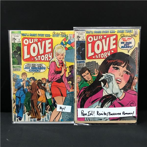 LOT OF 2 OUR LOVE STORY COMICS #1 & #4